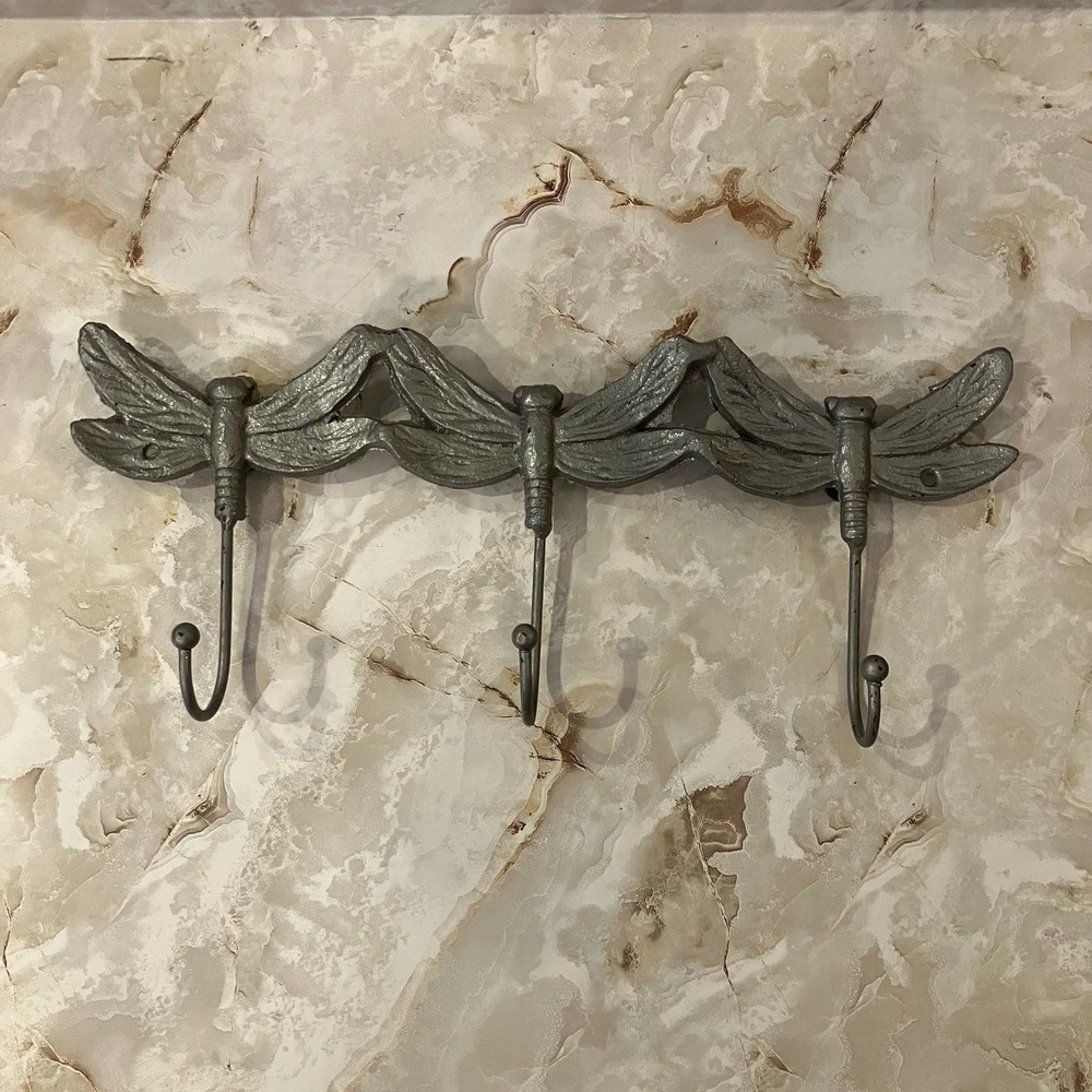 Cast Iron Dragonfly Trio Wall Hooks